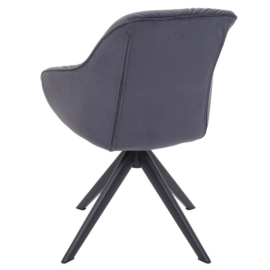 Cosmo Casa - Set van 6 Eetkamerstoelen - Draaibaar - Textiel - Grijs