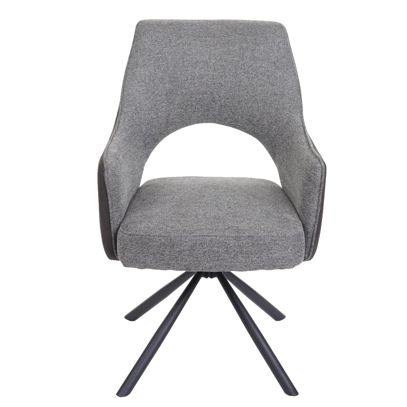 Cosmo Casa - Set van 6 Eetkamerstoelen - Swivel - Textiel - Grijs-Donkergrijs