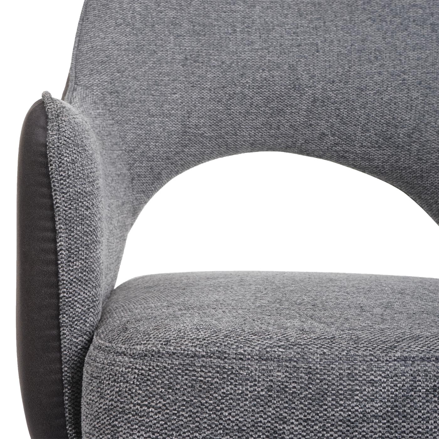 Cosmo Casa - Set van 6 Eetkamerstoelen - Swivel - Textiel - Grijs-Donkergrijs