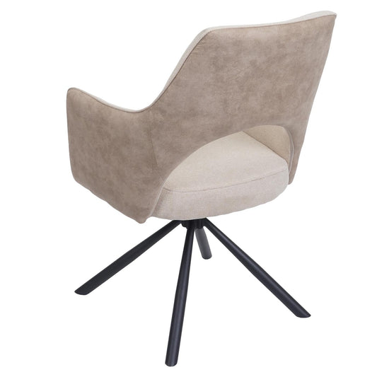 Cosmo Casa - Set van 6 Eetkamerstoelen - Swivel - Textiel - Crème