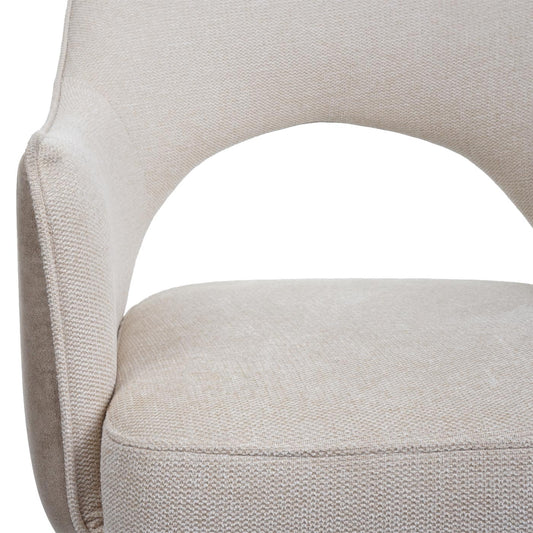 Cosmo Casa - Set van 6 Eetkamerstoelen - Swivel - Textiel - Crème
