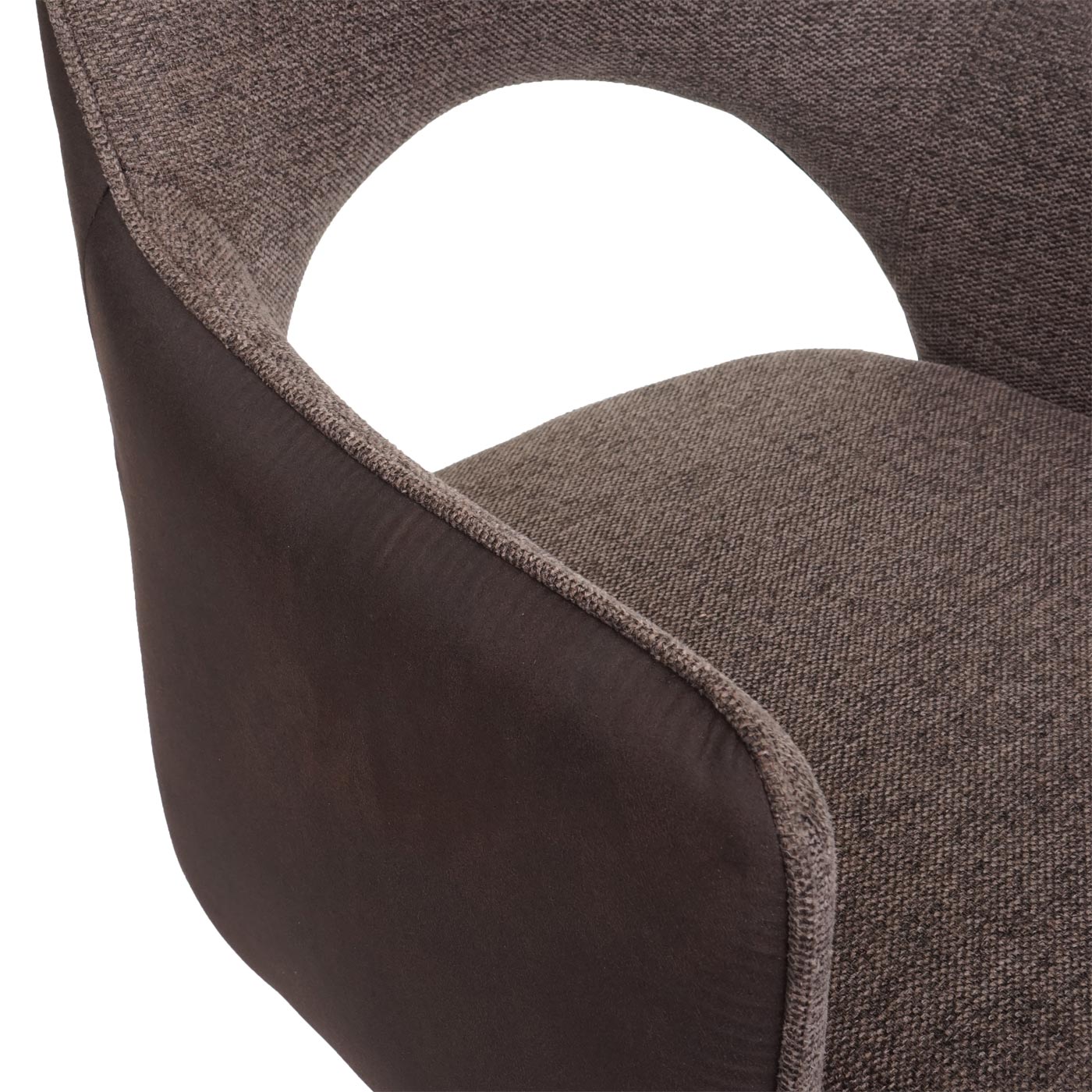 Cosmo Casa - Set van 6 Eetkamerstoelen - Swivel - Textiel - Bruin-Donkerbruin
