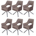Cosmo Casa - Set van 6 Eetkamerstoelen - Swivel - Textiel - Bruin-Donkerbruin