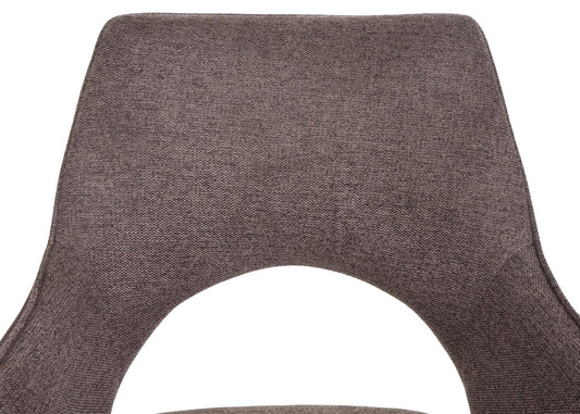 Cosmo Casa - Set van 6 Eetkamerstoelen - Swivel - Textiel - Bruin-Donkerbruin