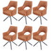Cosmo Casa - Set van 6 Eetkamerstoelen - Swivel - Textiel - Suède Bruin