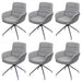 Cosmo Casa - Set van 6 Eetkamerstoelen - Swivel - Textiel - Grijs-Donkergrijs