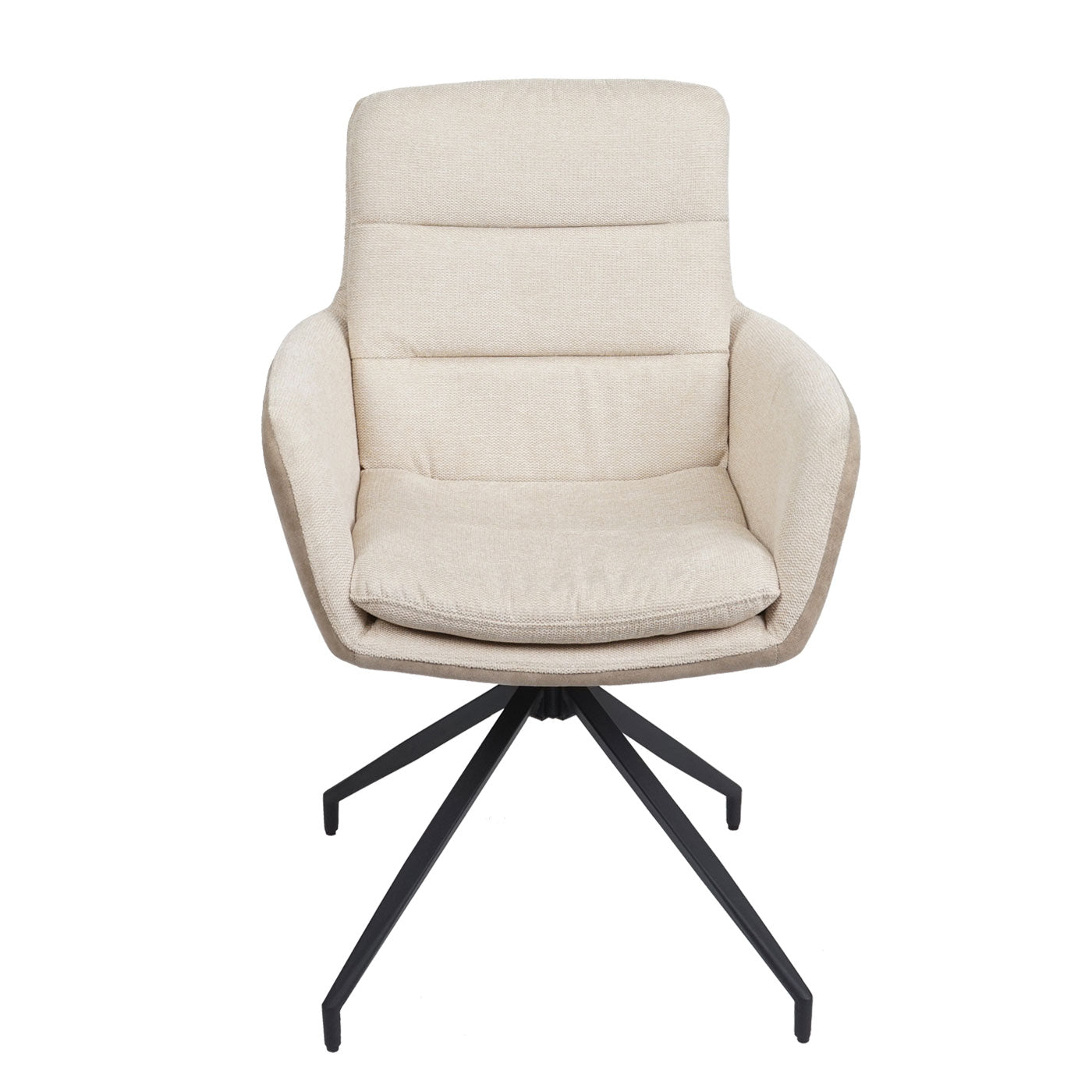 Cosmo Casa - Set van 6 Eetkamerstoelen - Swivel - Textiel - Crème-Beige