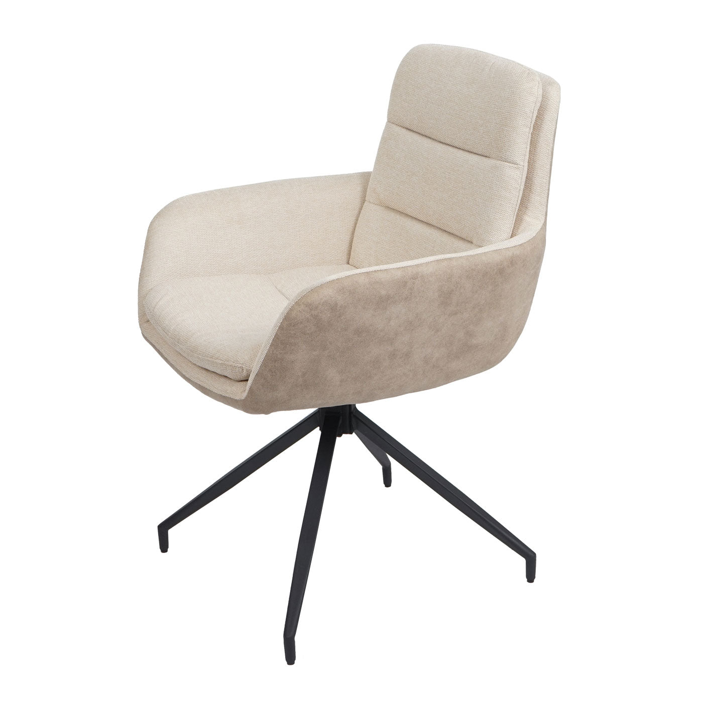 Cosmo Casa - Set van 6 Eetkamerstoelen - Swivel - Textiel - Crème-Beige
