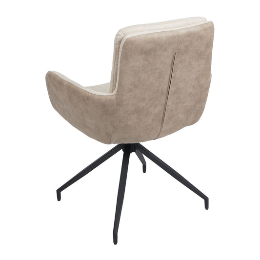 Cosmo Casa - Set van 6 Eetkamerstoelen - Swivel - Textiel - Crème-Beige