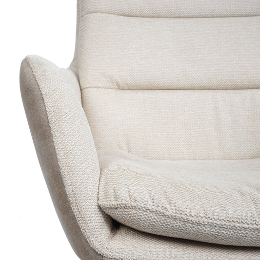 Cosmo Casa - Set van 6 Eetkamerstoelen - Swivel - Textiel - Crème-Beige