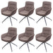 Cosmo Casa - Set van 6 Eetkamerstoelen - Swivel - Textiel - Bruin-Donkerbruin