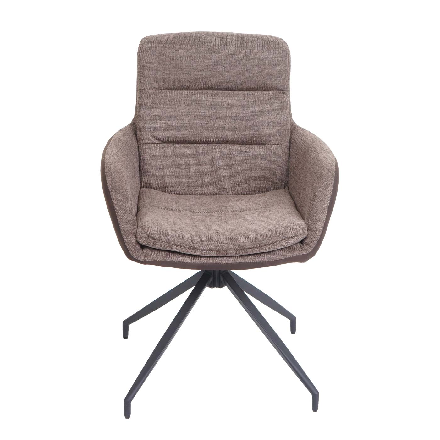 Cosmo Casa - Set van 6 Eetkamerstoelen - Swivel - Textiel - Bruin-Donkerbruin