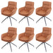 Cosmo Casa - Set van 6 Eetkamerstoelen - Swivel - Suède Look - Bruin