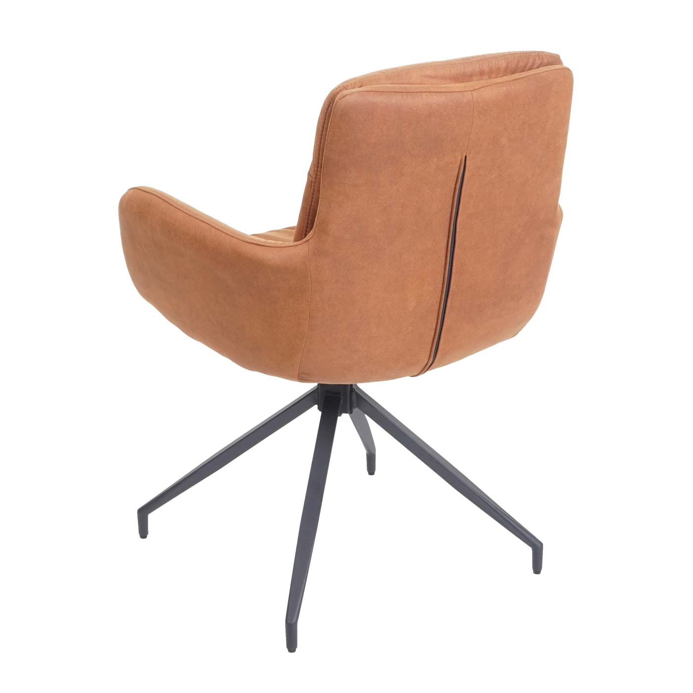 Cosmo Casa - Set van 6 Eetkamerstoelen - Swivel - Suède Look - Bruin