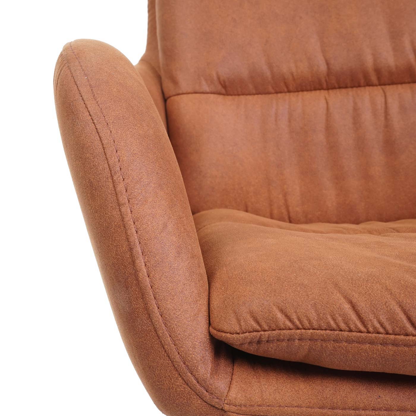 Cosmo Casa - Set van 6 Eetkamerstoelen - Swivel - Suède Look - Bruin