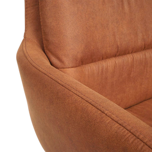 Cosmo Casa - Set van 6 Eetkamerstoelen - Swivel - Suède Look - Bruin