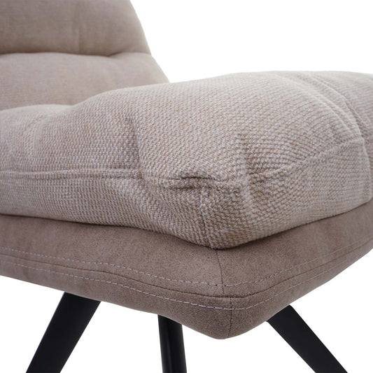 Cosmo Casa - Set van 6 Eetkamerstoelen - Swivel - Textiel - Crème