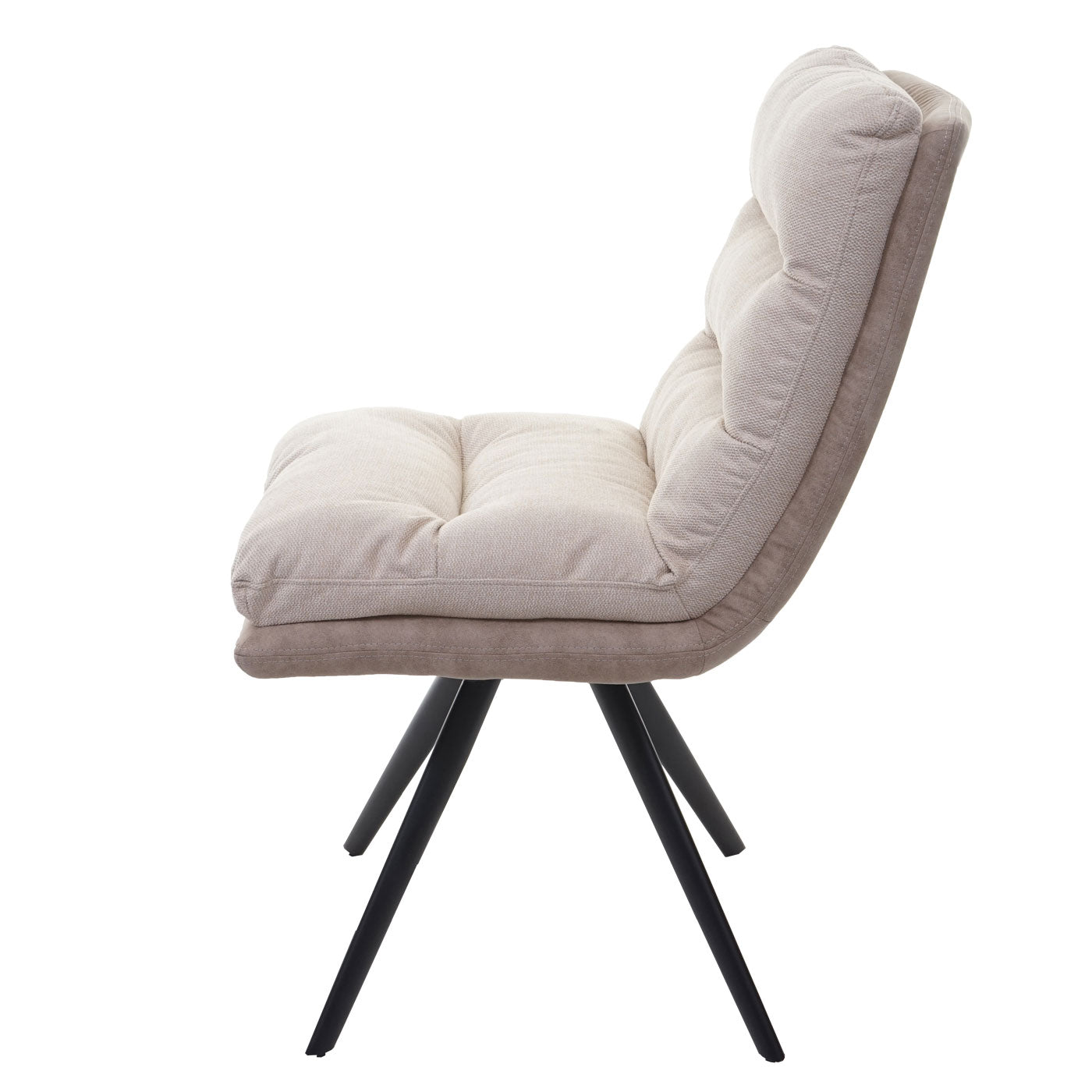 Cosmo Casa - Set van 6 Eetkamerstoelen - Swivel - Textiel - Crème