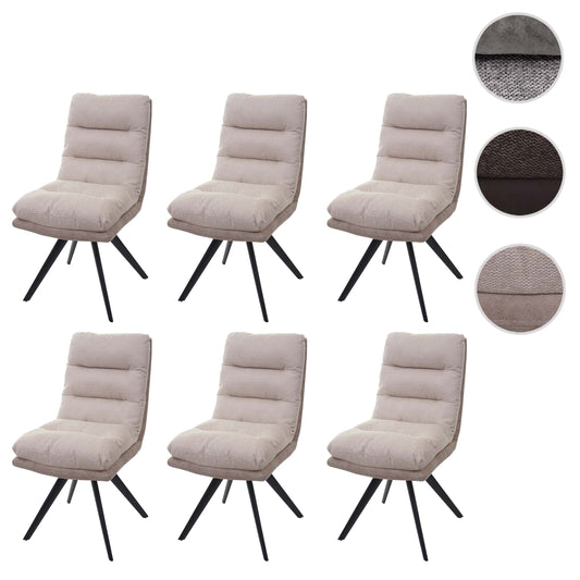 Cosmo Casa - Set van 6 Eetkamerstoelen - Swivel - Textiel - Crème
