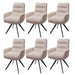 Cosmo Casa - Set van 6 Eetkamerstoelen - Swivel - Textiel - Crème