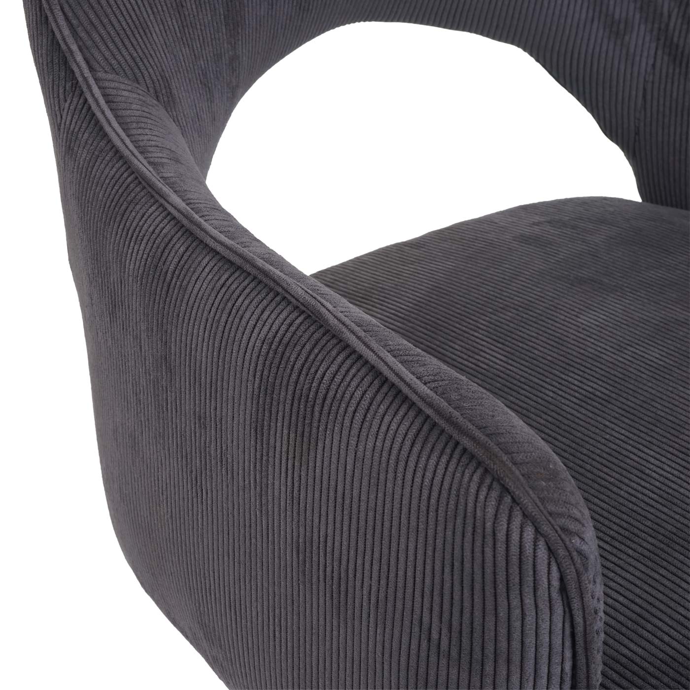 Cosmo Casa - Set van 6 Eetkamerstoelen - Swivel - Textiel - Corduroy Donkergrijs