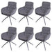 Cosmo Casa - Set van 6 Eetkamerstoelen - Swivel - Snoerlook - Grijs