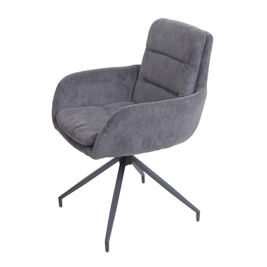 Cosmo Casa - Set van 6 Eetkamerstoelen - Swivel - Snoerlook - Grijs