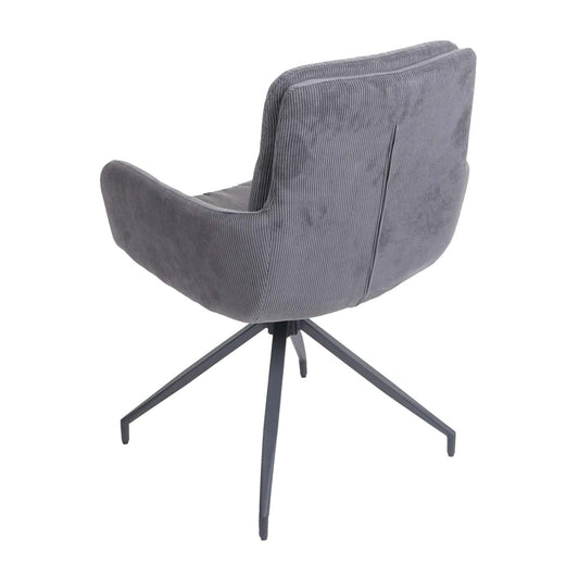 Cosmo Casa - Set van 6 Eetkamerstoelen - Swivel - Snoerlook - Grijs