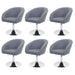 Cosmo Casa - Set van 6 Eetkamerstoelen - Verstelbaar - Textiel - Donkergrijs