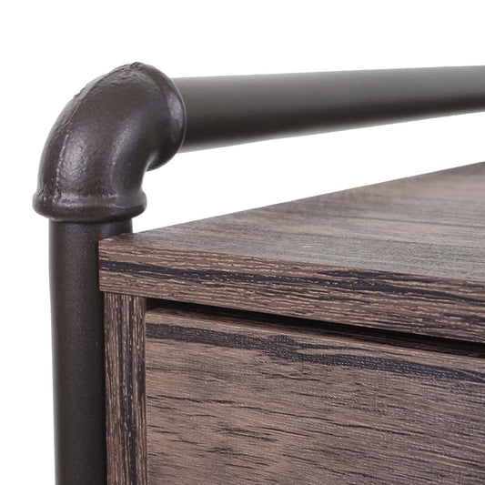 Cosmo Casa - Bureau - Industrieel - Hout - Wild eikenlook - 75×120×60 cm