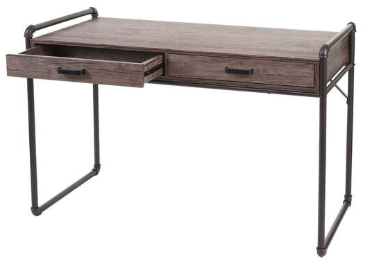 Cosmo Casa - Bureau - Industrieel - Hout - Wild eikenlook - 75×120×60 cm