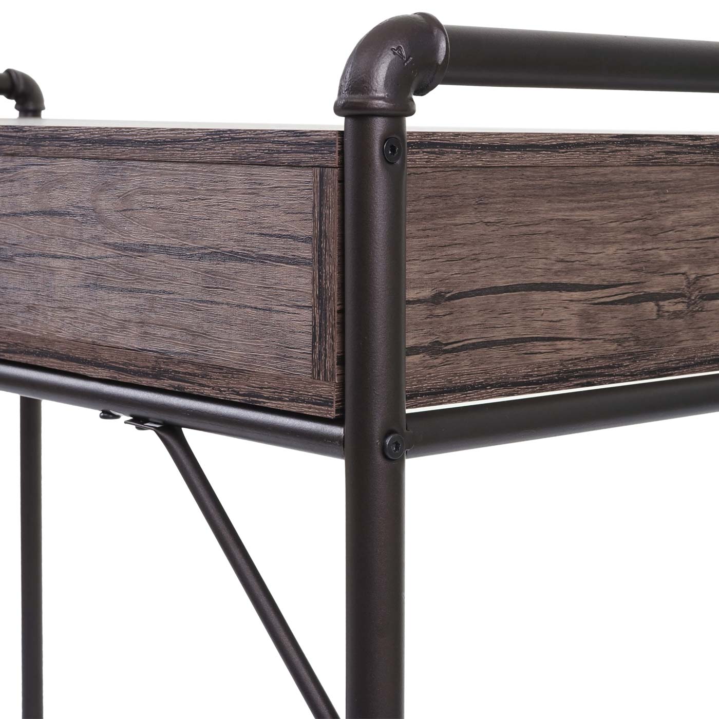 Cosmo Casa - Bureau - Industrieel - Hout - Wild eikenlook - 75×120×60 cm