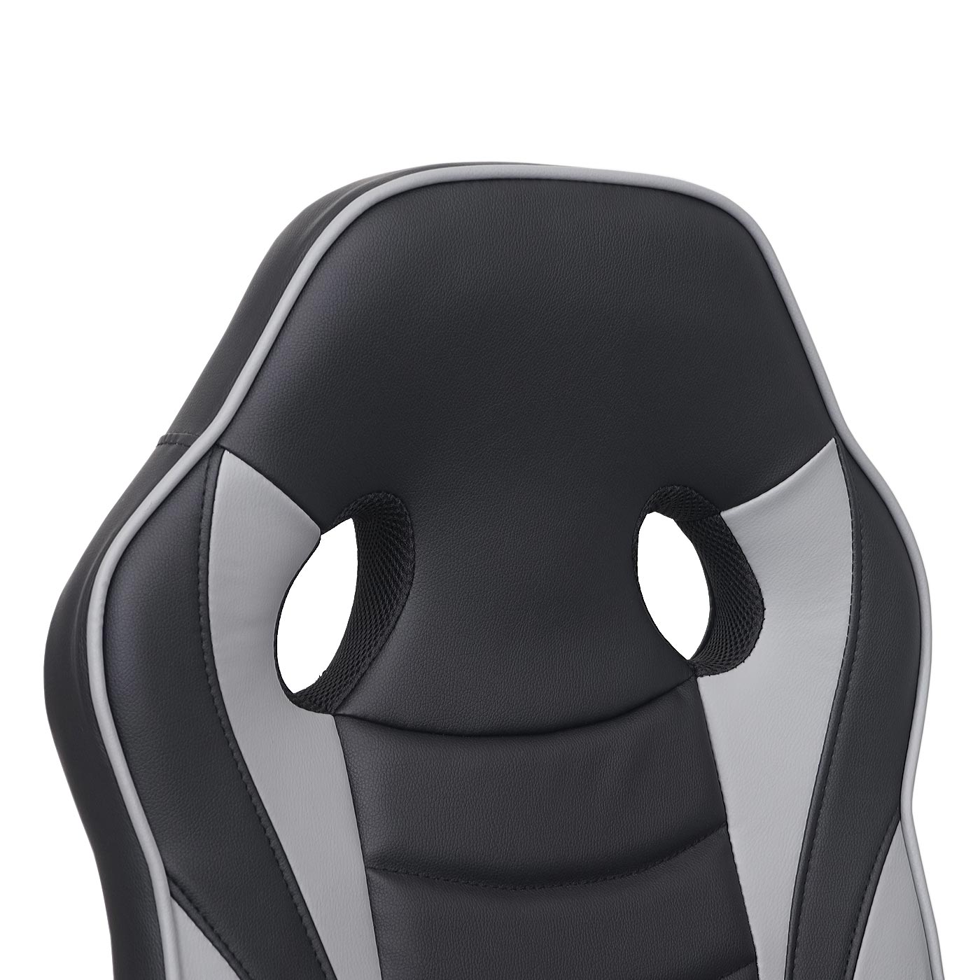 Cosmo Casa - Bureaustoel - Racestoel - Textiel & Kunstleer - Zwart & Grijs