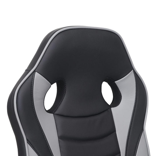 Cosmo Casa - Bureaustoel - Racestoel - Textiel & Kunstleer - Zwart & Grijs