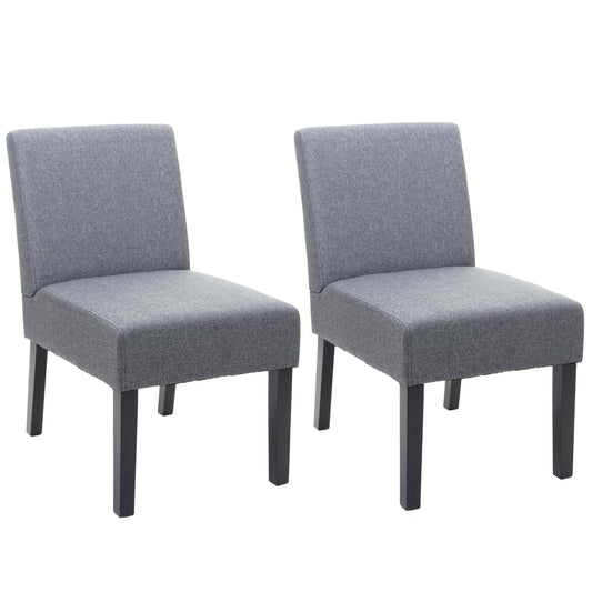 Cosmo Casa - Set van 2 Eetkamerstoelen - Lounge - Textiel - Donkergrijs