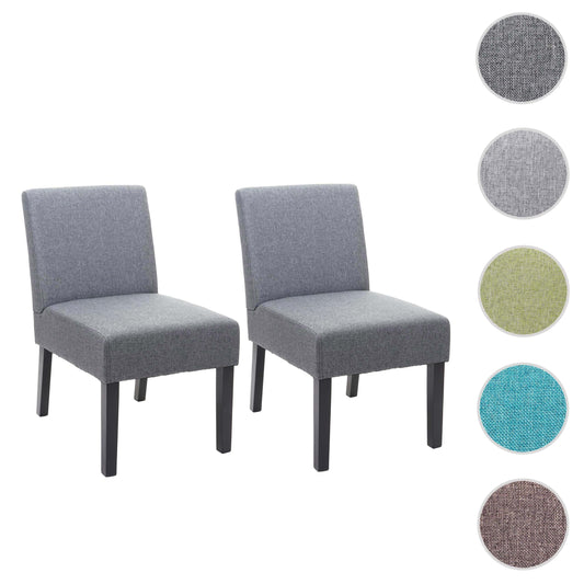 Cosmo Casa - Set van 2 Eetkamerstoelen - Lounge - Textiel - Donkergrijs