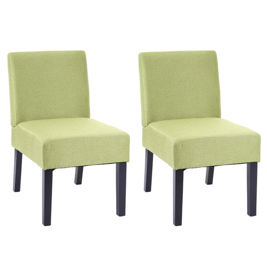 Cosmo Casa - Set van 2 Eetkamerstoelen - Lounge - Textiel - Groen