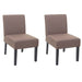 Cosmo Casa - Set van 2 Eetkamerstoelen - Lounge - Textiel - Bruin