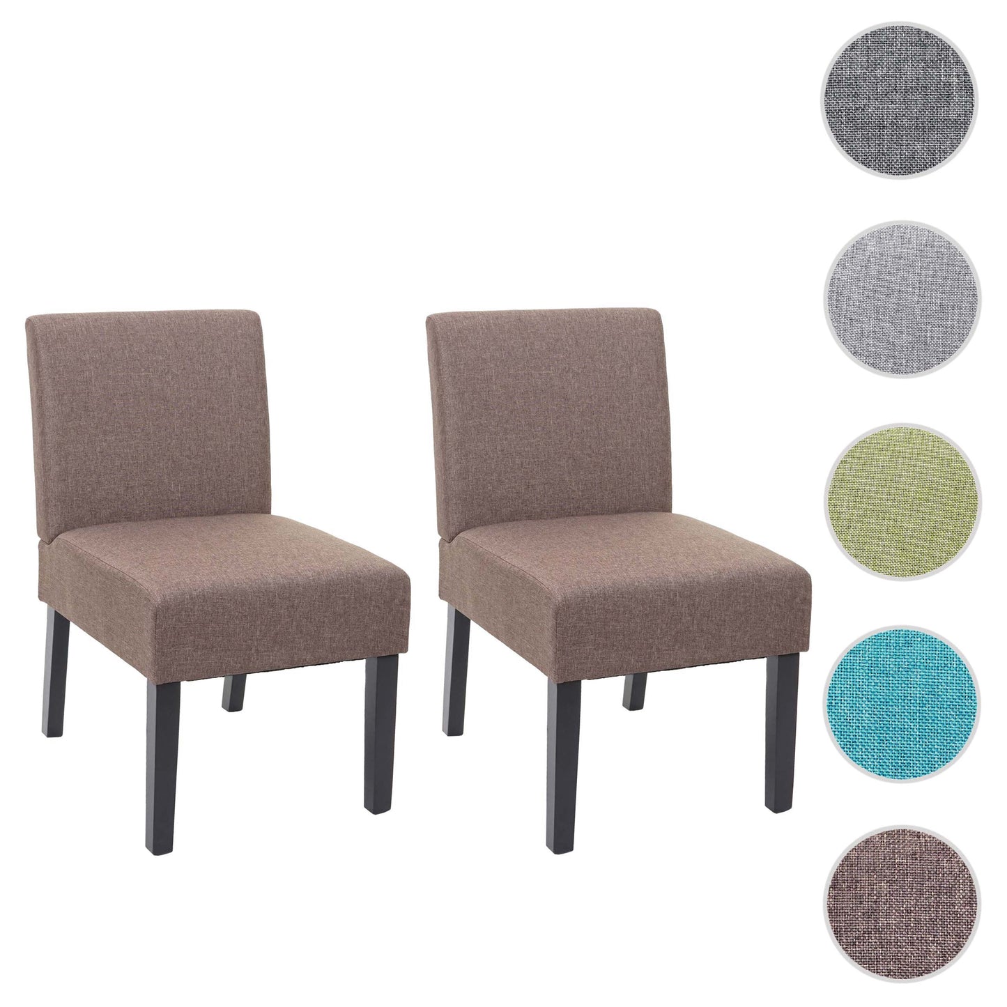 Cosmo Casa - Set van 2 Eetkamerstoelen - Lounge - Textiel - Bruin