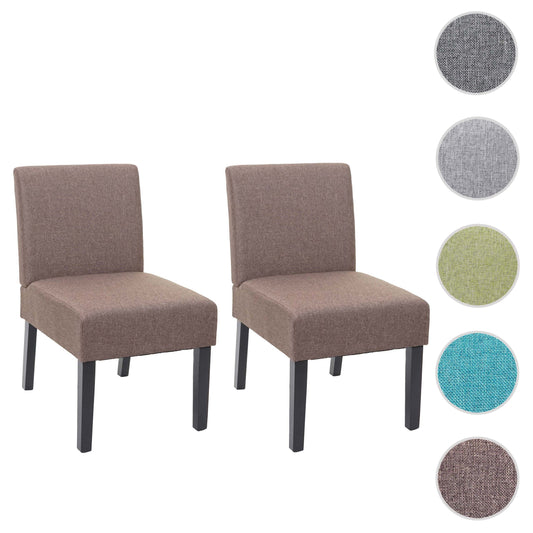 Cosmo Casa - Set van 2 Eetkamerstoelen - Lounge - Textiel - Bruin