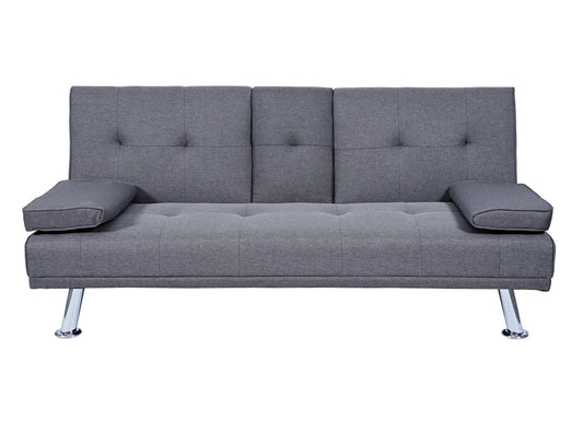 Cosmo Casa - 3-zitsbank - Bekerhouder - Textiel - Donkergrijs - 97×166 cm