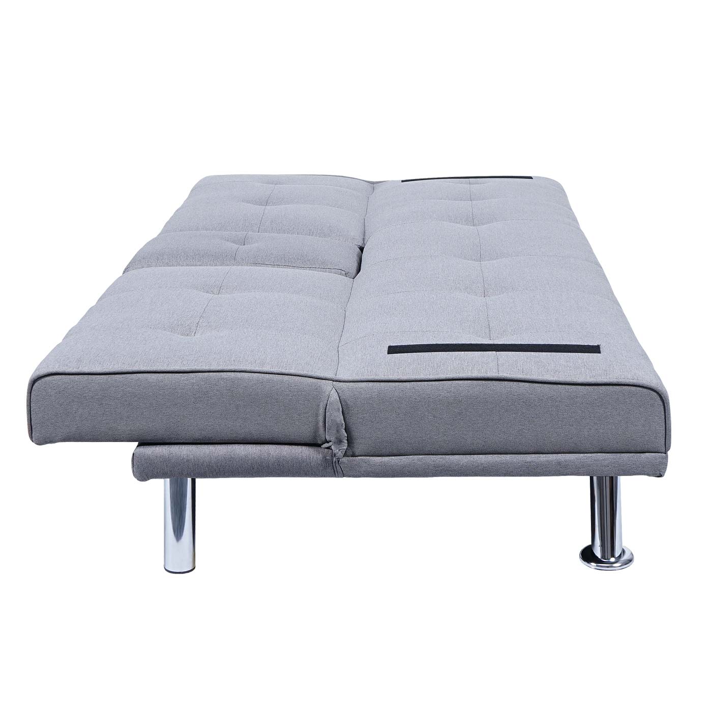 Cosmo Casa - 3-zitsbank - Bekerhouder - Textiel - Lichtgrijs - 97×166 cm