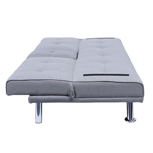 Cosmo Casa - 3-zitsbank - Bekerhouder - Textiel - Lichtgrijs - 97×166 cm