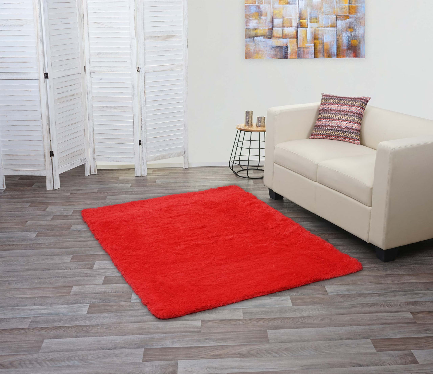 Cosmo Casa - Tapijt - Shaggy Runner - Textiel - Rood - 160×120 cm