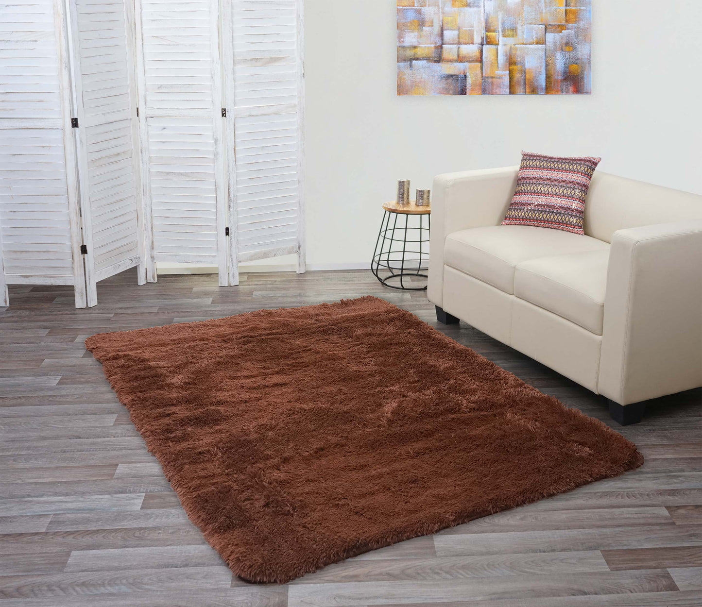 Cosmo Casa - Tapijt - Shaggy Runner - Textiel - Donkerbruin - 200×140 cm