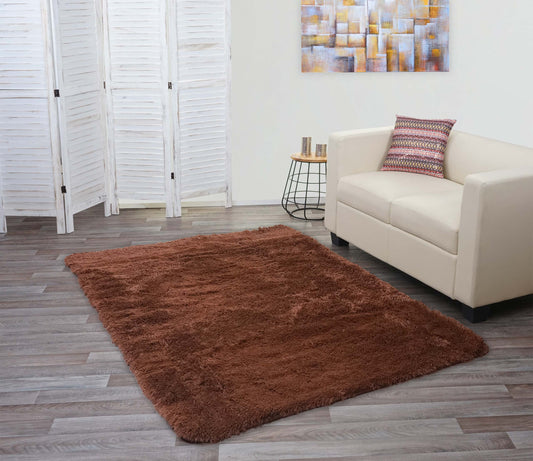 Cosmo Casa - Tapijt - Shaggy Runner - Textiel - Donkerbruin - 200×140 cm