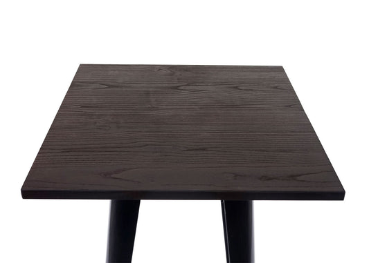 Cosmo Casa - Hoge tafel - Bistrotafel - Metaal & Hout - Zwart - 107×60×60 cm