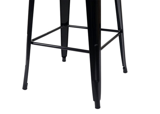 Cosmo Casa - Hoge tafel - Bistrotafel - Metaal & Hout - Zwart - 107×60×60 cm