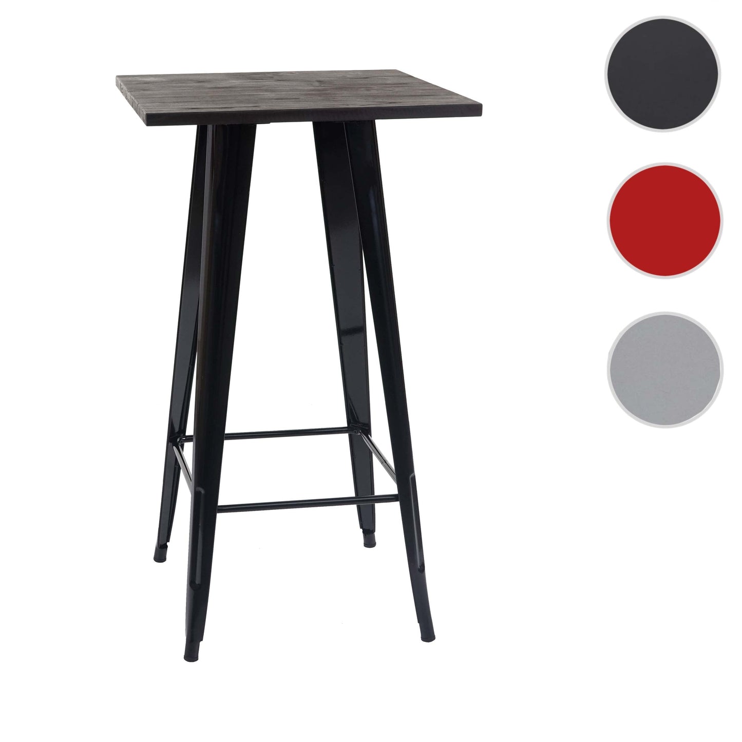 Cosmo Casa - Hoge tafel - Bistrotafel - Metaal & Hout - Zwart - 107×60×60 cm