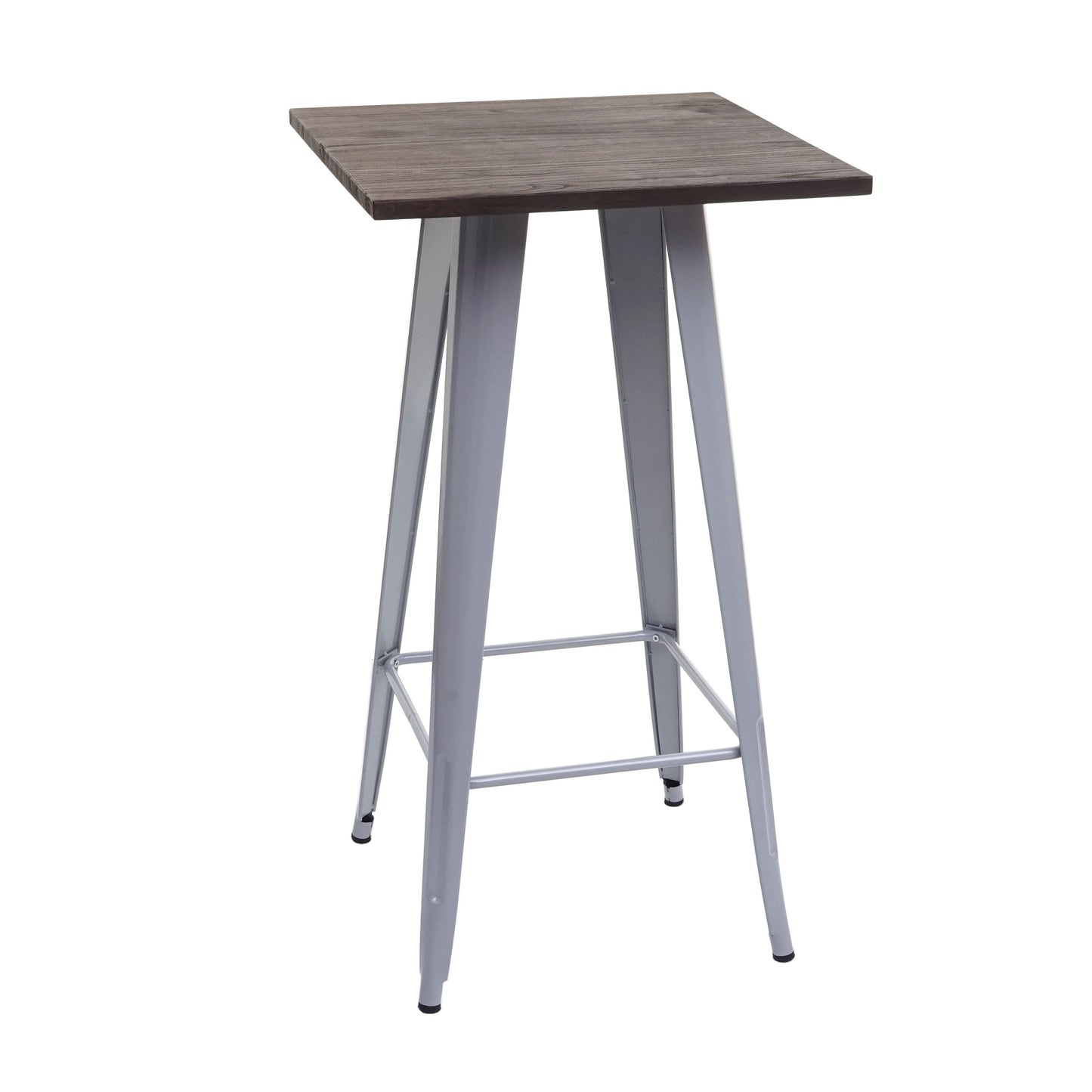 Cosmo Casa - Hoge tafel - Bistro - Metaal & Hout - Grijs - 107×60×60 cm